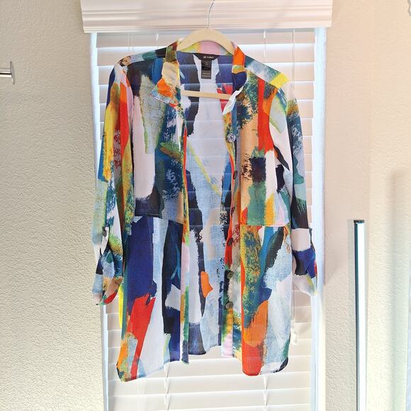Ali Miles Size M Button Up Shirt/blouse - Picture 5 of 7